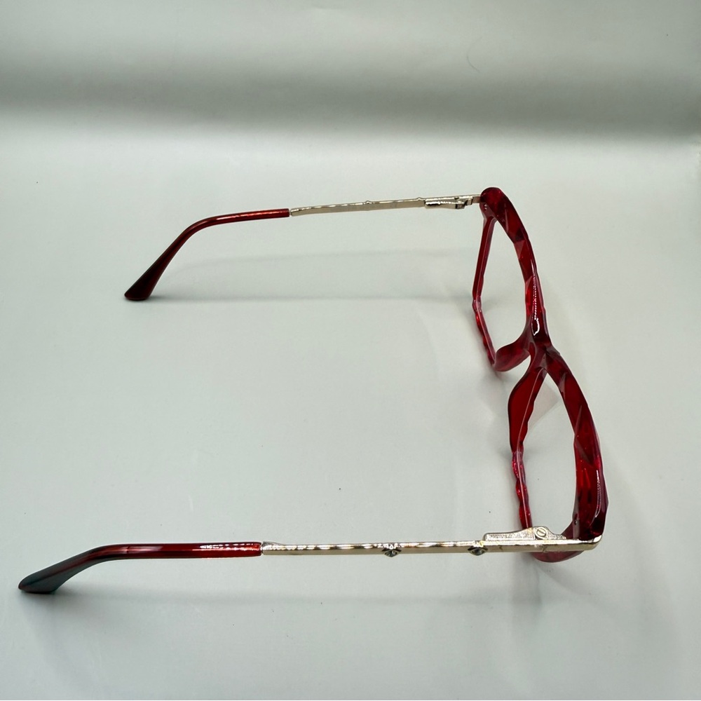 Vooglam Red transparent Cat-Eye Glasses frame, no prescription - Picture 5 of 7